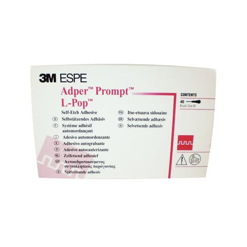 3M ESPE 41925 Adper Prompt L-Pop Unit Dose Self Etch Adhesive System 40/Pk EXP Oct 2022 3M ESPE 41925 Adper Prompt L-Pop Unit Dose Self Etch Adhesive System 40/Pk EXP Oct 2022